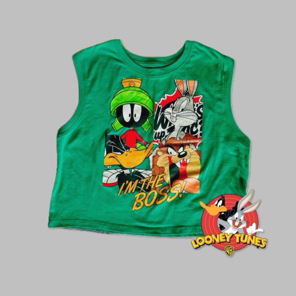 📽️Looney Tunes 'Im the Boss' Women's Graphic Cropped Muscle Tank📽️